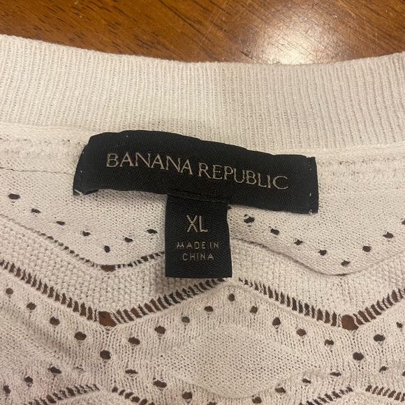 Banana Republic white cotton pointelle sweater size XL-brand new - Picture 3 of 4